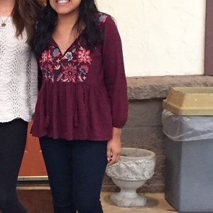 embroidered American eagle top.